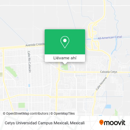 Mapa de Cetys Universidad Campus Mexicali
