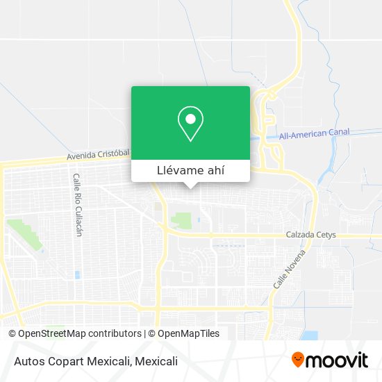 Mapa de Autos Copart Mexicali