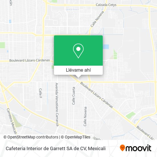 Mapa de Cafeteria Interior de Garrett SA de CV