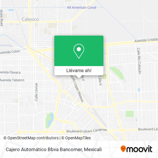 Mapa de Cajero Automático Bbva Bancomer