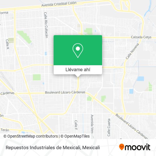 Mapa de Repuestos Industriales de Mexicali