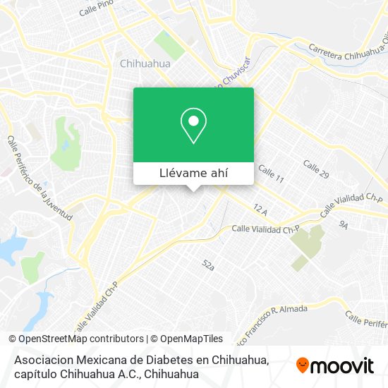 Mapa de Asociacion Mexicana de Diabetes en Chihuahua, capítulo Chihuahua A.C.