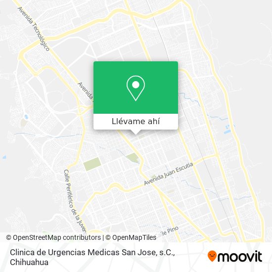 Mapa de Clinica de Urgencias Medicas San Jose, s.C.