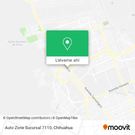 Mapa de Auto Zone Sucursal 7110