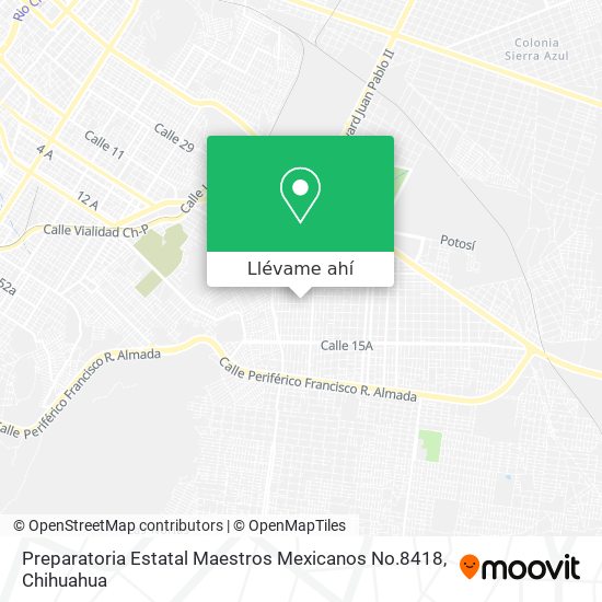 Mapa de Preparatoria Estatal Maestros Mexicanos No.8418
