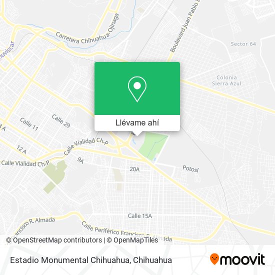 Mapa de Estadio Monumental Chihuahua