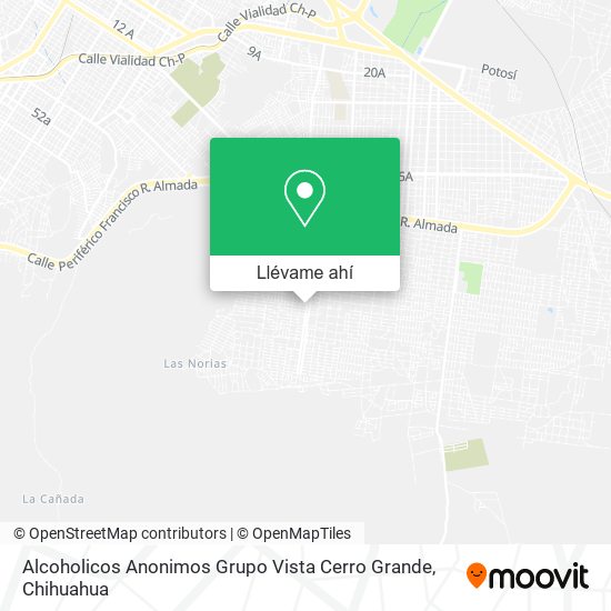 Mapa de Alcoholicos Anonimos Grupo Vista Cerro Grande