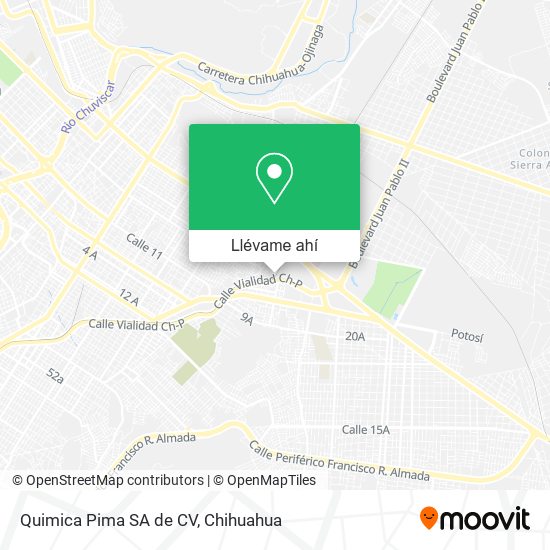 Mapa de Quimica Pima SA de CV