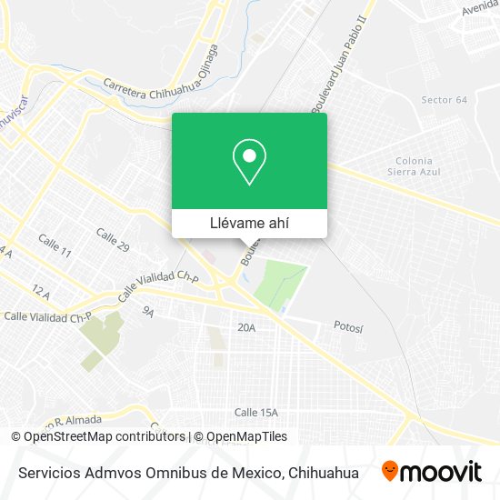 Mapa de Servicios Admvos Omnibus de Mexico