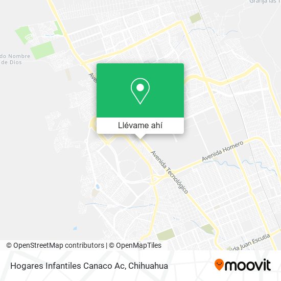 Mapa de Hogares Infantiles Canaco Ac