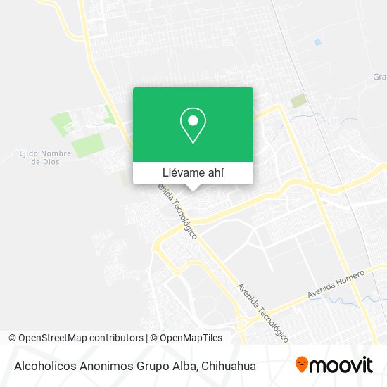 Mapa de Alcoholicos Anonimos Grupo Alba