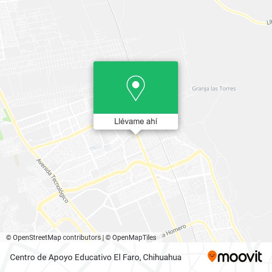 Mapa de Centro de Apoyo Educativo El Faro