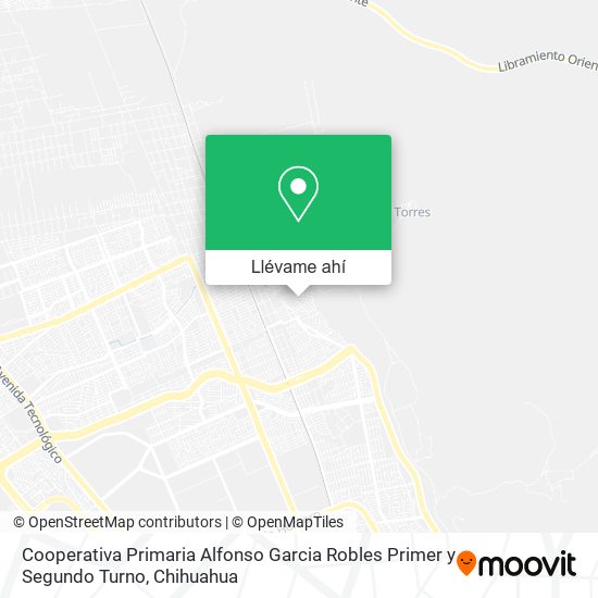 Mapa de Cooperativa Primaria Alfonso Garcia Robles Primer y Segundo Turno