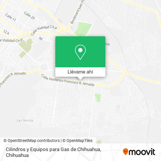 Mapa de Cilindros y Equipos para Gas de Chihuahua