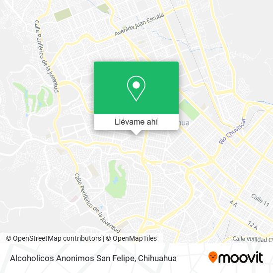 Mapa de Alcoholicos Anonimos San Felipe