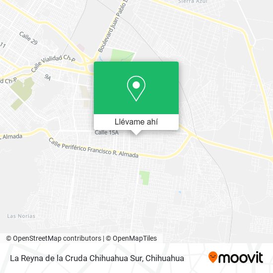 Mapa de La Reyna de la Cruda Chihuahua Sur