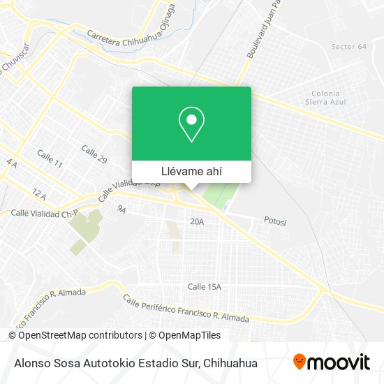 Mapa de Alonso Sosa Autotokio Estadio Sur