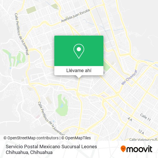 Mapa de Servicio Postal Mexicano Sucursal Leones Chihuahua