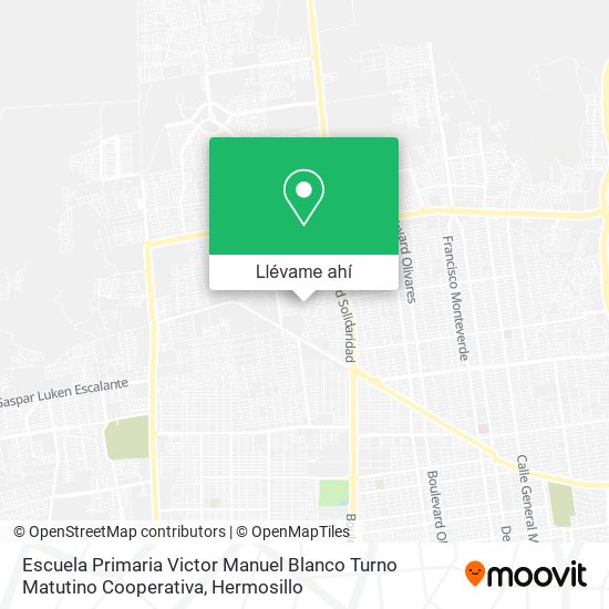 Mapa de Escuela Primaria Victor Manuel Blanco Turno Matutino Cooperativa