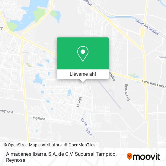 Mapa de Almacenes Ibarra, S.A. de C.V. Sucursal Tampico