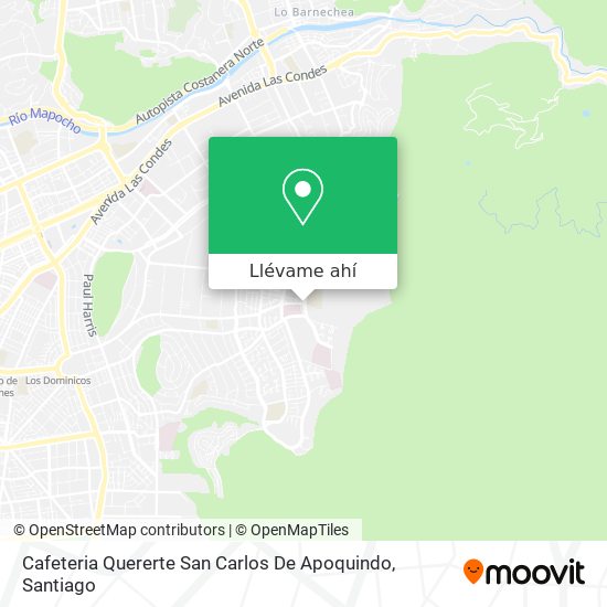 Mapa de Cafeteria Quererte San Carlos De Apoquindo