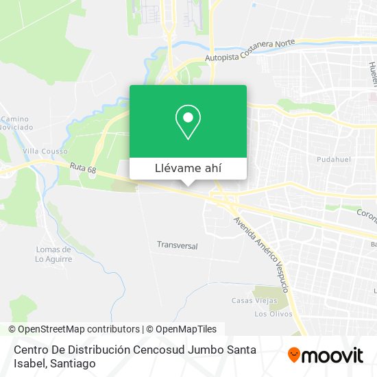 Mapa de Centro De Distribución Cencosud Jumbo Santa Isabel