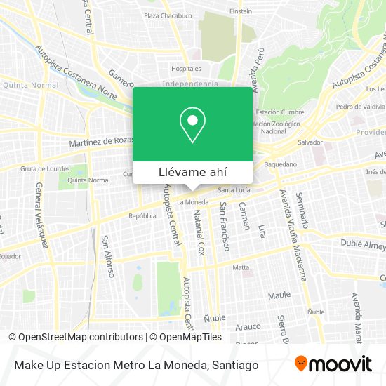 Mapa de Make Up Estacion Metro La Moneda
