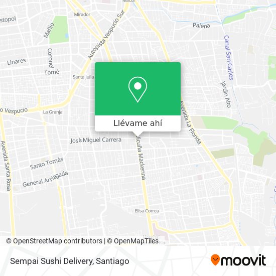 Mapa de Sempai Sushi Delivery