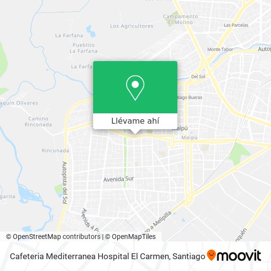 Cómo llegar a Cafeteria Mediterranea Hospital El Carmen en Maipú en Micro o  Metro?