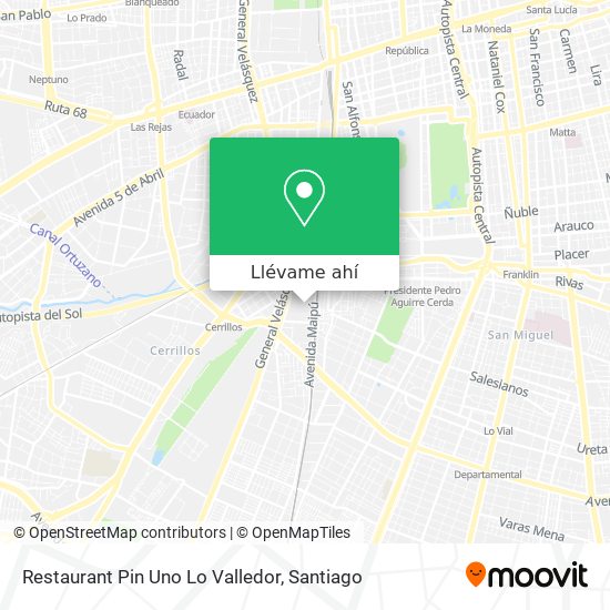 Mapa de Restaurant Pin Uno Lo Valledor