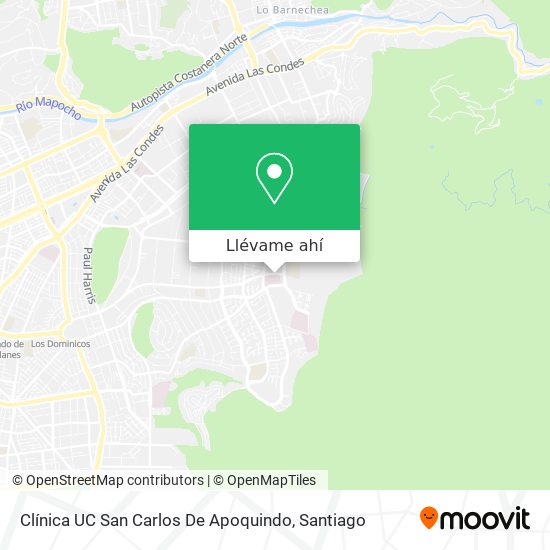 Mapa de Clínica UC San Carlos De Apoquindo