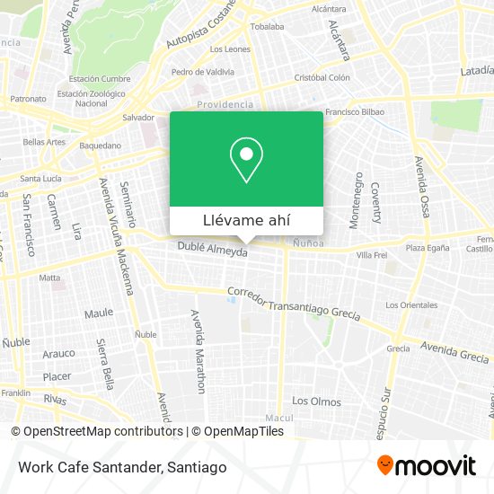 Mapa de Work Cafe Santander