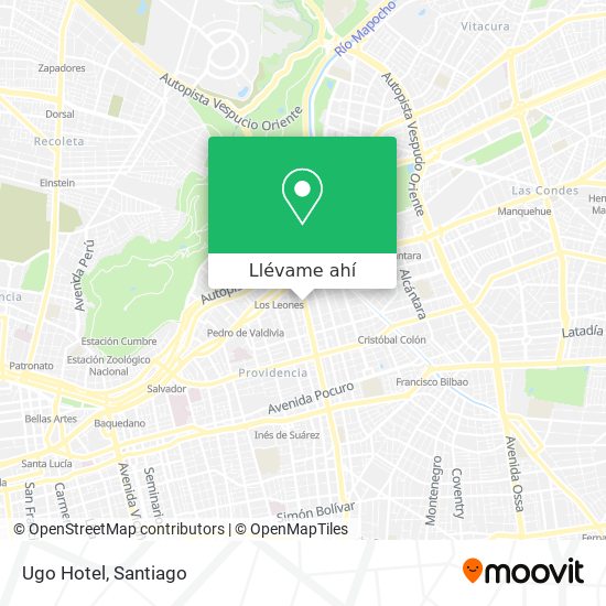 Cómo llegar a Ugo Hotel en Providencia en Metro o Micro?