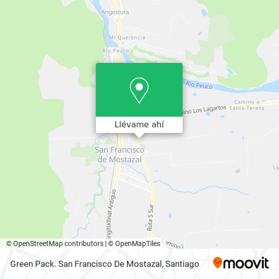 Mapa de Green Pack. San Francisco De Mostazal