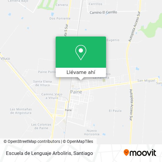 Mapa de Escuela de Lenguaje Arboliris