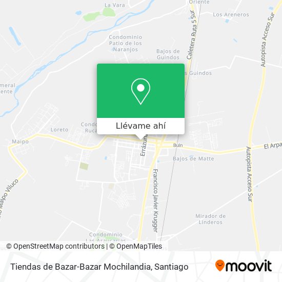 Mapa de Tiendas de Bazar-Bazar Mochilandia