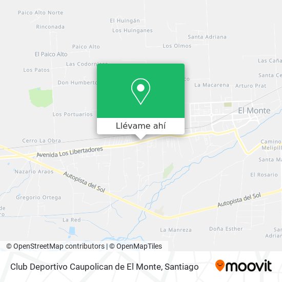 Mapa de Club Deportivo Caupolican de El Monte