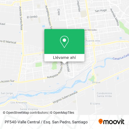 Mapa de PF540-Valle Central / Esq. San Pedro
