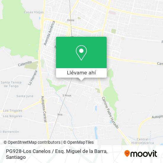 Mapa de PG928-Los Canelos / Esq. Miguel de la Barra