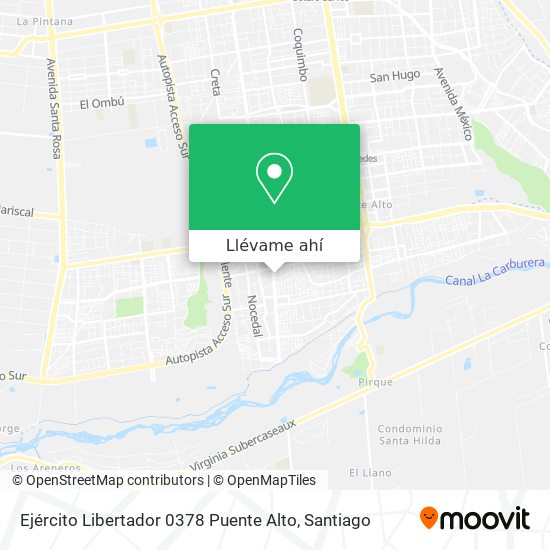 Mapa de Ejército Libertador 0378 Puente Alto
