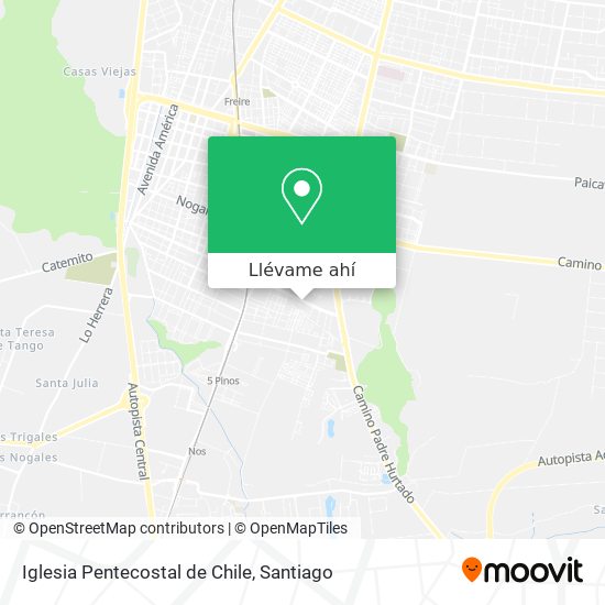 Mapa de Iglesia Pentecostal de Chile