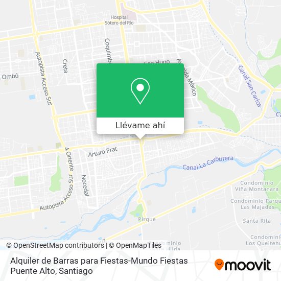 Mapa de Alquiler de Barras para Fiestas-Mundo Fiestas Puente Alto