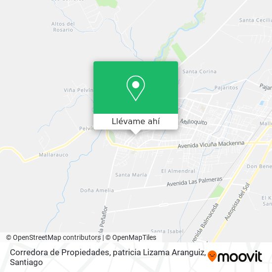 Mapa de Corredora de Propiedades, patricia Lizama Aranguiz