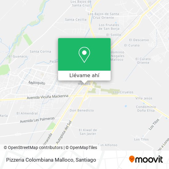 Mapa de Pizzeria Colombiana Malloco