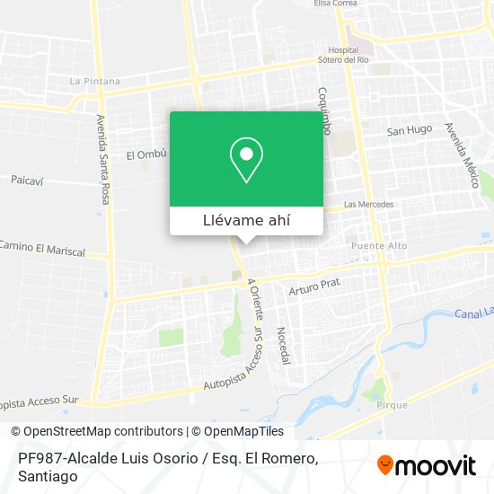 Mapa de PF987-Alcalde Luis Osorio / Esq. El Romero