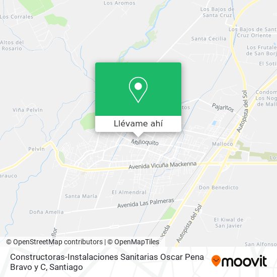 Mapa de Constructoras-Instalaciones Sanitarias Oscar Pena Bravo y C