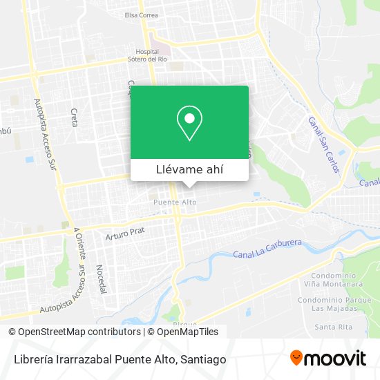 Mapa de Librería Irarrazabal Puente Alto