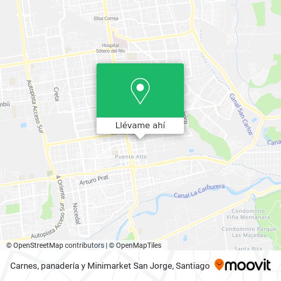 Mapa de Carnes, panadería y Minimarket San Jorge