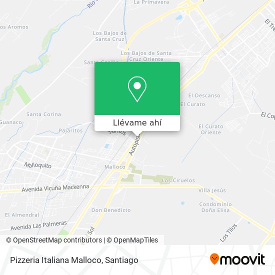 Mapa de Pizzeria Italiana Malloco