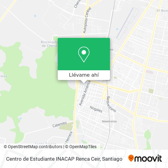 Mapa de Centro de Estudiante INACAP Renca Ceir
